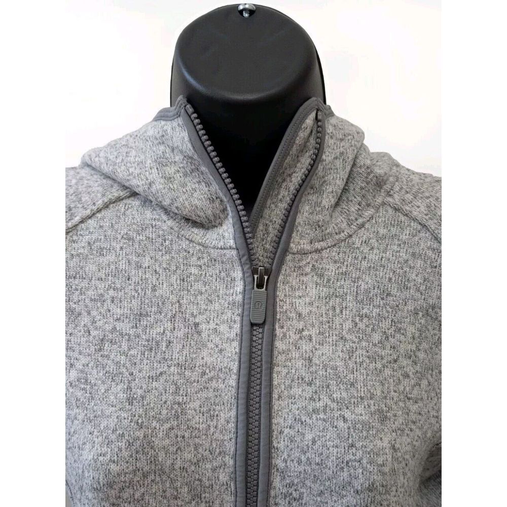 Lululemon Fleece and Thank‎ You Half Zip Pullover Hoodie Heathered Grey Size 6 - Picture 2 of 7